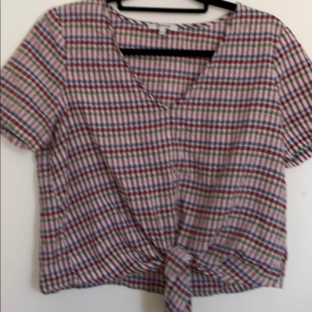 Madewell plaid causal summer top size 4